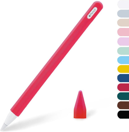 KELIFANG Silicone Case for Apple Pencil Pro 2024 & Apple Pencil 2nd Generation, Cute Pink Protective Skin Sleeve Cover Holder Grip and Tip Cap Accessories Compatible with iPad Pro 11 12.9 13 Inch