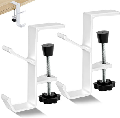 3PCS Desk Mount Bag Holder Hook Clamp,On Backpack Hanger Portable Desk Mount Headphones Holder for Reduce Desk Clutter Table Desk Table Hanging Storage