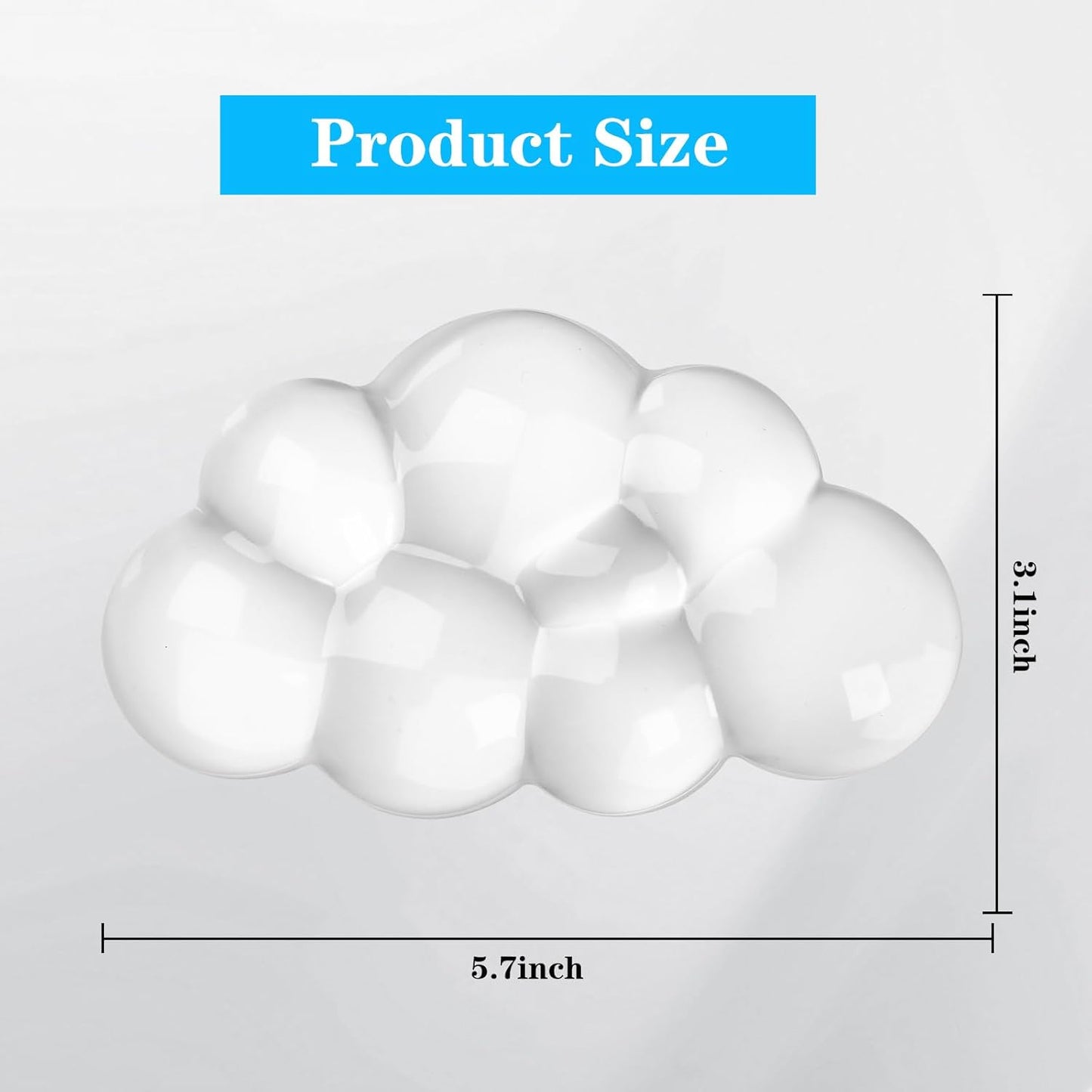 Gel Cloud Keyboard and Mouse Wrist Rest, Cute Wrist Support and Arm Support Keyboard Rest for Keyboard and Mouse Typing Pain Relief，Suitable for Office/Computer/Laptop/Gaming（White）
