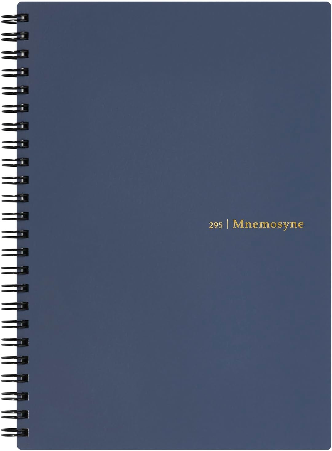 Maruman Mnemosyne Lined Notebook- Vertical A5, 5.83" x 8.27", 70 Sheets / 140 Pages, 7mm College Ruled With Center Line Journal, Perforated Pages & Wire-Bound to Lay Flat, Black, Made in Japan - Colors B
