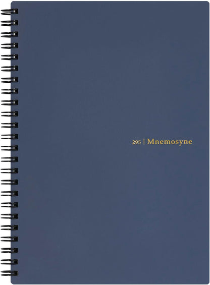 Maruman Mnemosyne Lined Notebook- Vertical A5, 5.83" x 8.27", 70 Sheets / 140 Pages, 7mm College Ruled With Center Line Journal, Perforated Pages & Wire-Bound to Lay Flat, Black, Made in Japan - Colors B