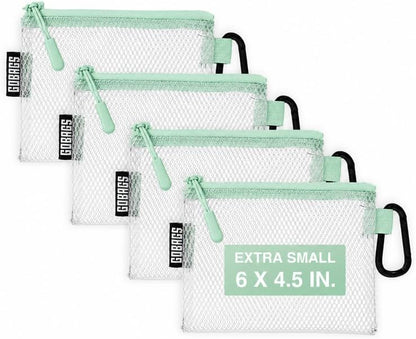 GOBAGS Air Production Multi‑Size Clear Zipper Pouch (4‑Pack) – Cable Organizer & Travel Gear Bag for Electronics, Camera Accessories, Tool Pouch & Small Tech Storage