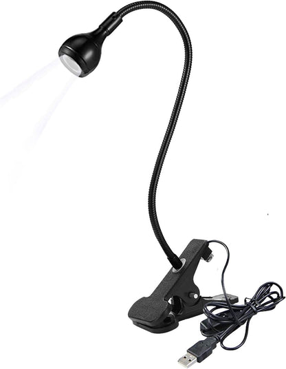 LED Desk Lamp Clip On Light,360°Flexible Gooseneck and Clamp Reading Light,Portable USB Powered Task Light with Clamp,Night Light Clip on for Desk, Bed Headboard and Computers Silver