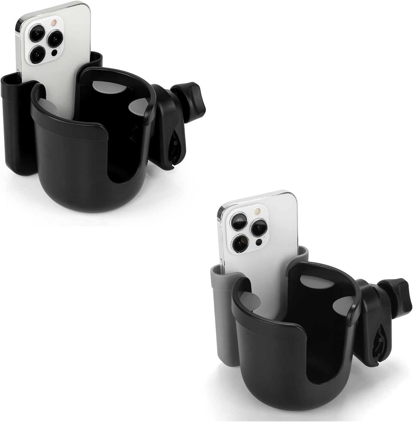Accmor 2-in-1 Walker Cup Holder with Phone Holder, Wheelchair Cup Holder, Rollator Cup Holder, Cup Phone Holder for Walker, Wheelchair, Rollator, Mobility Scooter
