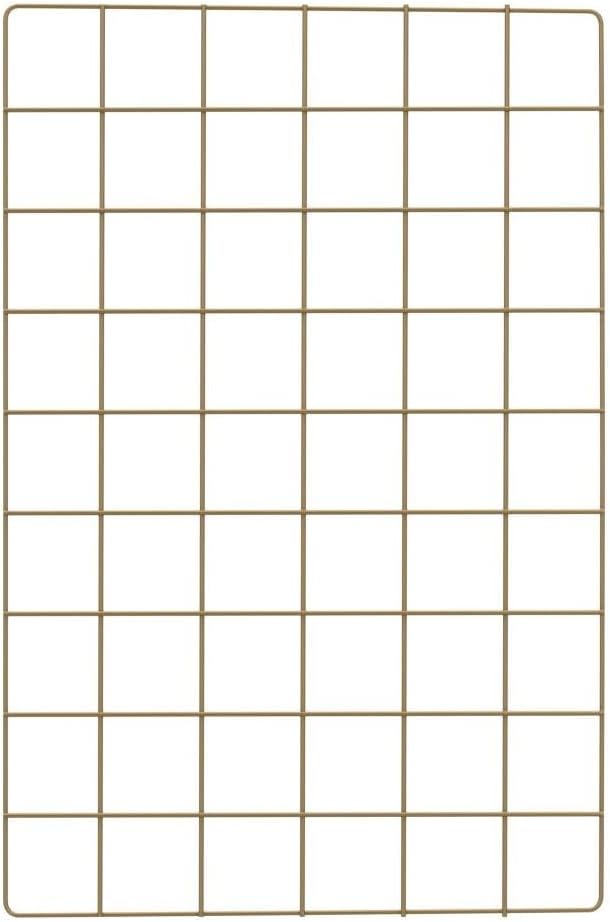 Wall Grid Panel for Photo Display,Wall Storage Organizer,5 Metal Clips & 3 S Hooks & 4 Nails & 4 Plastic Hanging Buckles and 4 Screws Offered,Size 17.5" x 11.8",2 Pack(Gold)