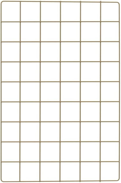 Wall Grid Panel for Photo Display,Wall Storage Organizer,5 Metal Clips & 3 S Hooks & 4 Nails & 4 Plastic Hanging Buckles and 4 Screws Offered,Size 17.5" x 11.8",2 Pack(Gold)