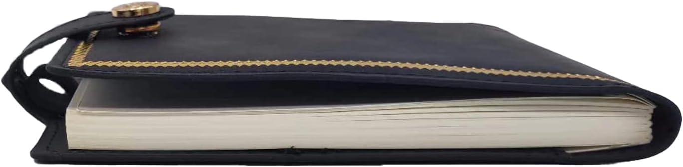 PU Leather Lanyard Meeting Notebook Neck Hanging Notepad with ID Slot and Pen, 3.5X5.1inch, Black