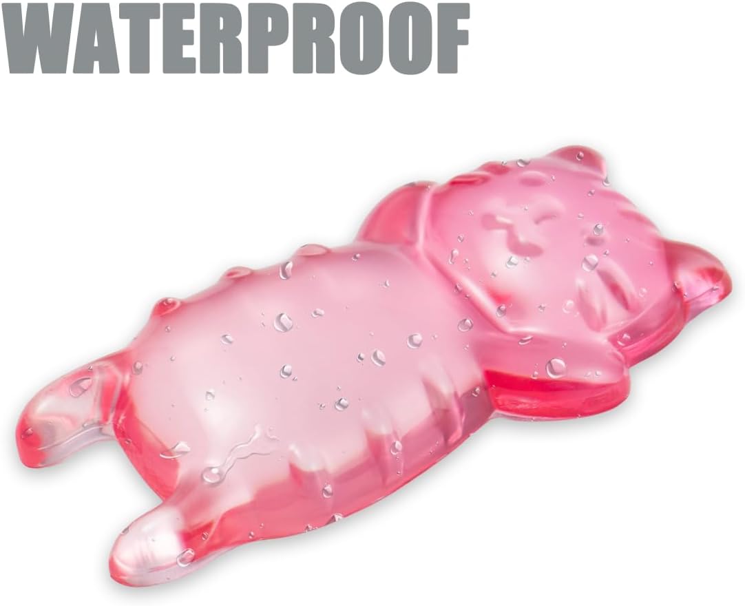Ergonomic Gel Mouse Wrist Rest – Clear Cute Cat Mouse Wrist Rest, Comfort & Support for Typing and Gaming (Pink)