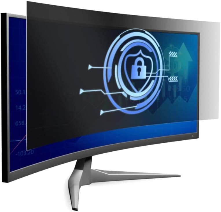 2 Pack- 27 Inch Curved Computer Privacy Screen Filter for 16:9 Widescreen Computer Screen Protector Computer Screen Privacy Shield Anti Glare and Blue Light