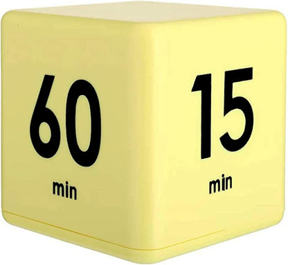 Cube Timer, Kids Timer with Gravity Sensor Flip 15 20 30 60 Mins Countdown Settings for ADHD, Time Management, Classroom, Productivity Workout, Kitchen, Cooking, Study (Pink)