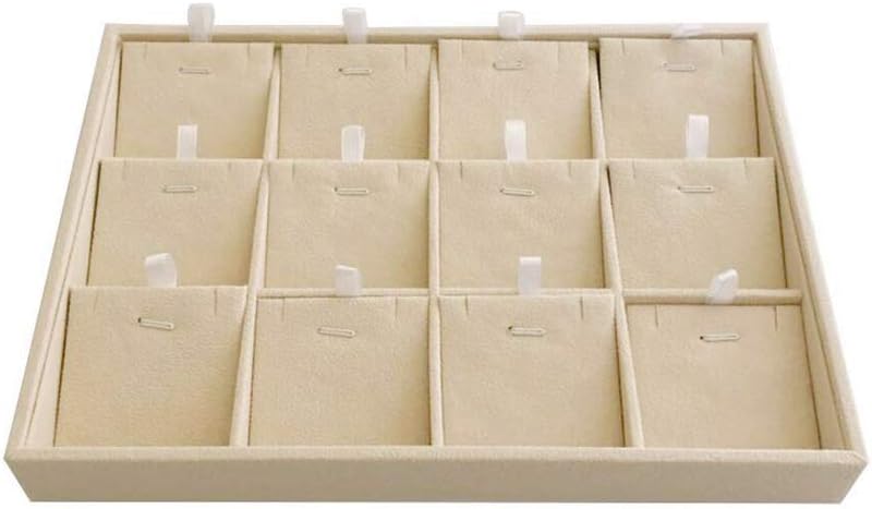 Velvet Sunglasses Organizer Tray 4 Slot, Stackable Eyewear & Glasses Display Case, Premium Beige Velvet, Scratch-Free Lining, Drawer Insert for Dressing Table Vanity Home Retail Trade Show