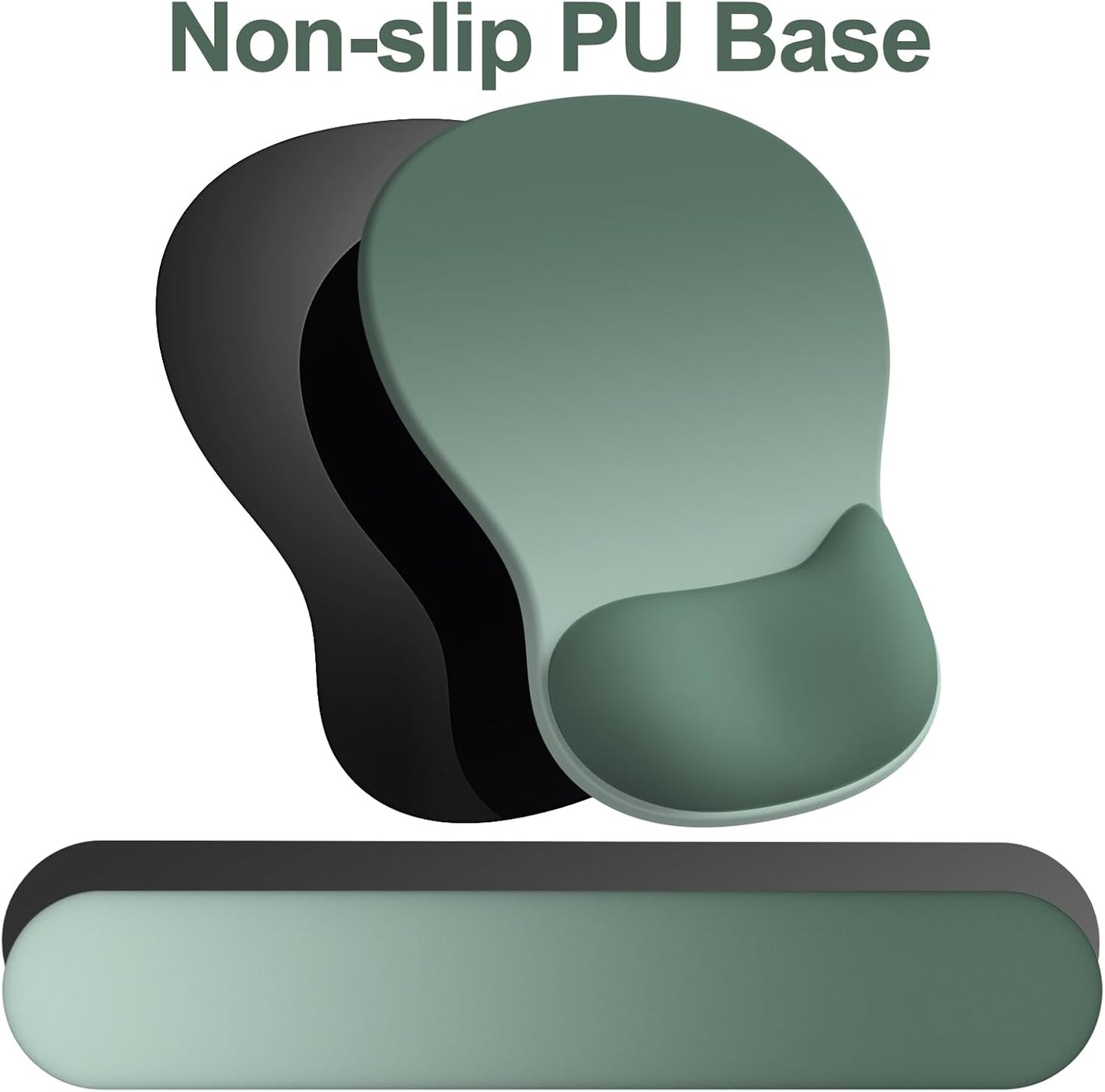 Ergonomic Mouse Pad with Wrist Rest and Keyboard Wrist Rest, Gel Mousepad and Wrist Rest for Computer Keyboard, Pain Relief, Non-Slip PU Base, Mouse Pad with Wrist Support for Gaming, Office, Brown
