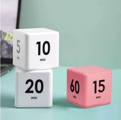 Feilifan Cube Timer, Productivity Cube Flip Timer for Kitchen Studying Workout Classroom Kids ADHD 15-20-30-60 Minute Preset, White