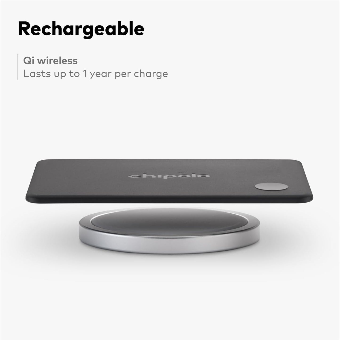 Chipolo CARD – Rechargeable Wallet Tracker Card, Bluetooth Tracker, Item Locator, Passport Finder Compatible with Apple Find My or Find Hub with Call Your Phone & Out of Range Alerts