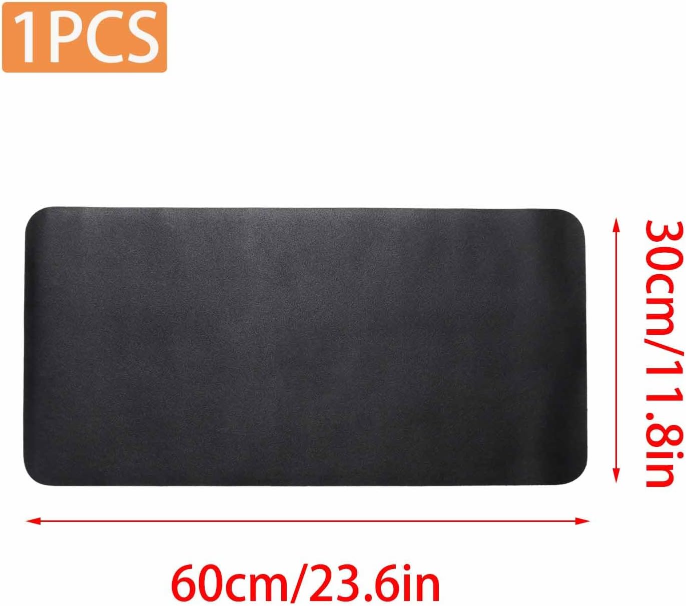 Double-Sided Keyboard Mouse Pad, 31.5"x15.7" PU Leather and Cork Desk Mat Large Overlocked-Edge Desk Pad with Matching Thread, Black