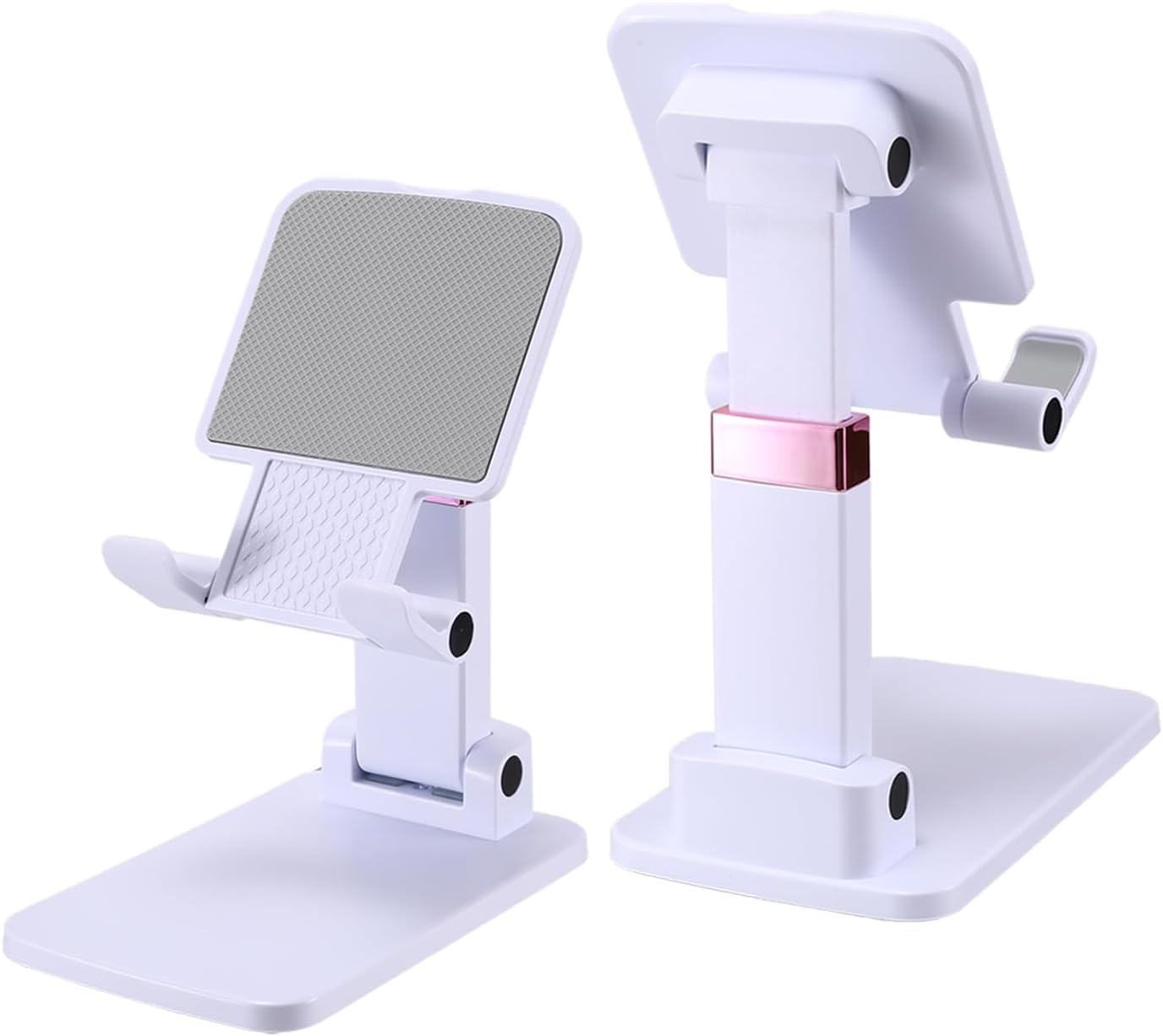Phone Stand for Desk Cellphone Holder Height Angle Adjustable Stands, Anti-Slip Base, Compact Design for iPhone Android Devices,Black,1Pack