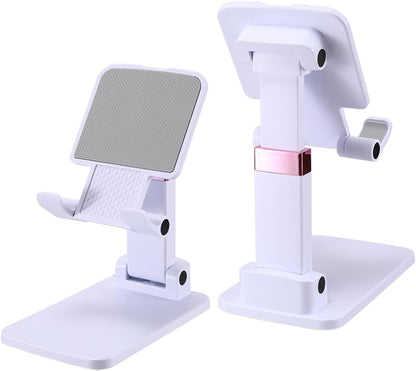 Phone Stand for Desk Cellphone Holder Height Angle Adjustable Stands, Anti-Slip Base, Compact Design for iPhone Android Devices,Black,1Pack