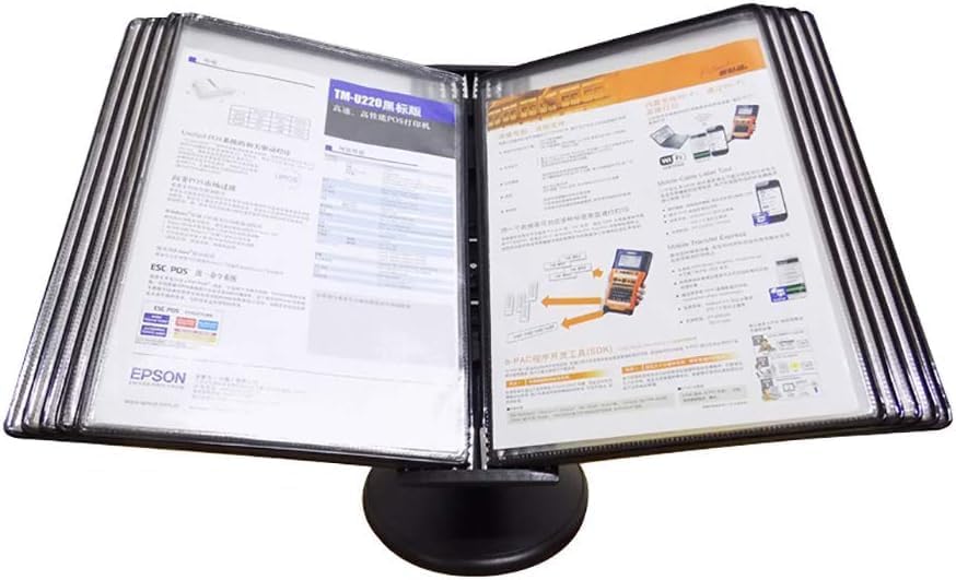 Wall Mount Reference Display System, Flip File Holder, Desktop or Wall-Mounted Display Stand with Adjustable tilt,Folders(C)
