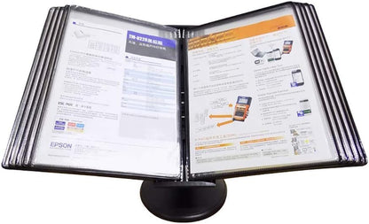 Wall Mount Reference Display System, Flip File Holder, Desktop or Wall-Mounted Display Stand with Adjustable tilt,Folders(C)