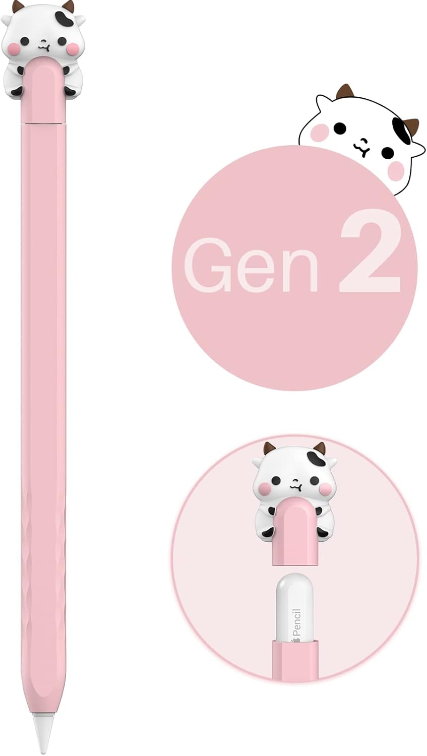 NIUTRENDZ Cute Bear Apple Pencil Case for Apple Pencil 2nd Generation Case Silicone Protective Cover Sleeve Skin Accessories (Brown, Apple Pencil 2nd Generation)
