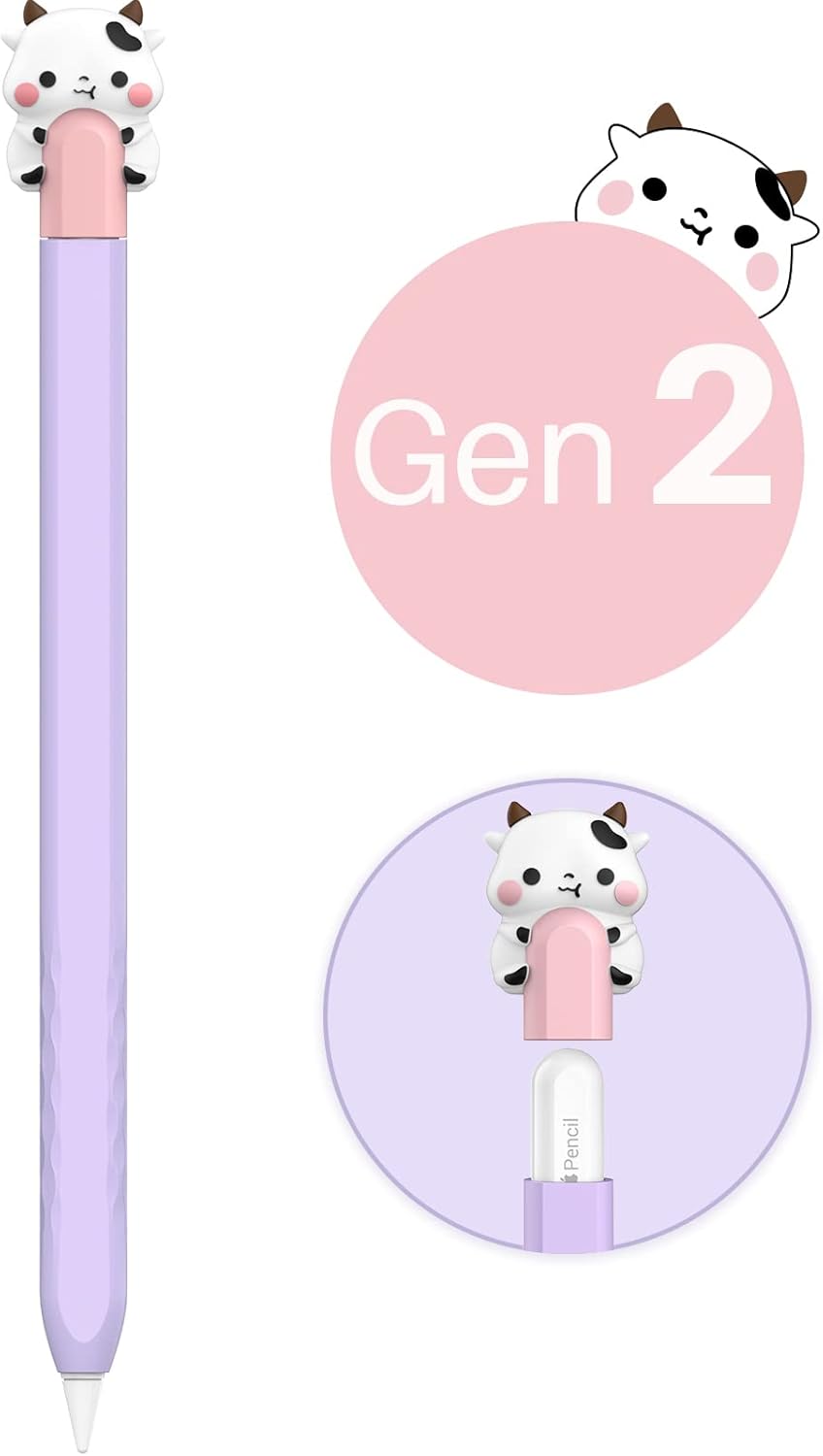 NIUTRENDZ Cute Bear Apple Pencil Case for Apple Pencil 2nd Generation Case Silicone Protective Cover Sleeve Skin Accessories (Brown, Apple Pencil 2nd Generation)