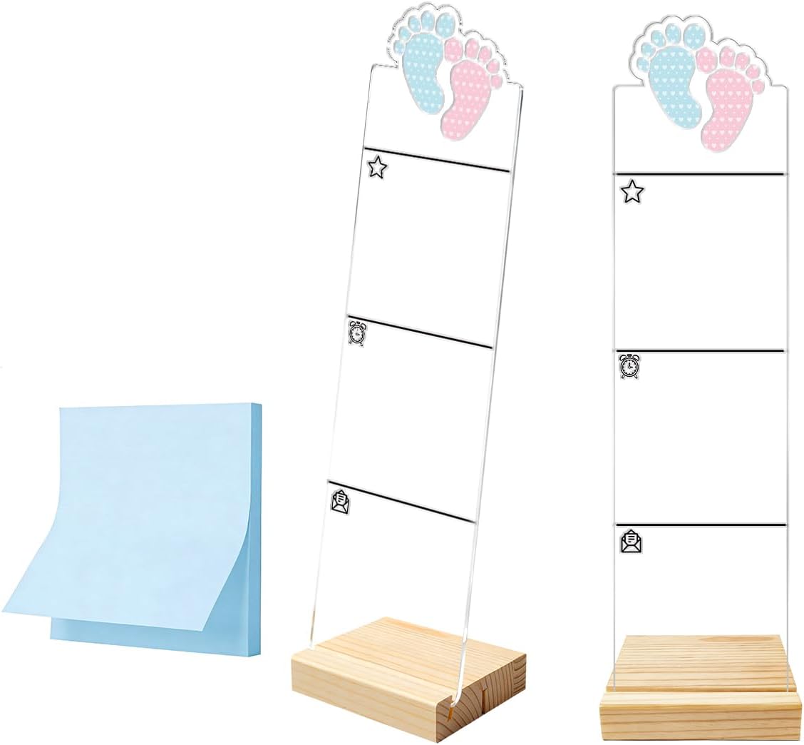 Monitor Memo Board Computer Monitor Memo Board Sticky Note Organizer Kidney Acrylic Desk Accessories Removable Wooden Base Set Sticky Notes 100 Sheets 11.8×3.1 inches