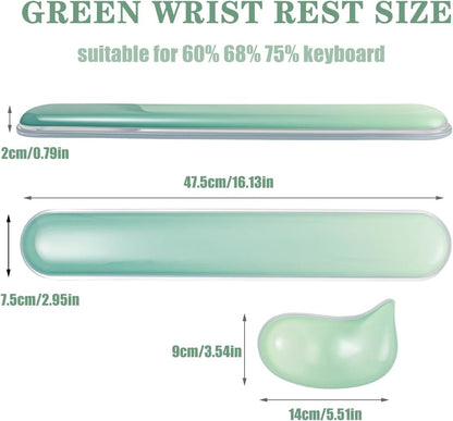 Gel Keyboard and Mouse Wrist Rest Set –White Clear Wrist Rest for Computer Keyboard 60%/68%/75%, Comfort & Support for Typing and Gaming