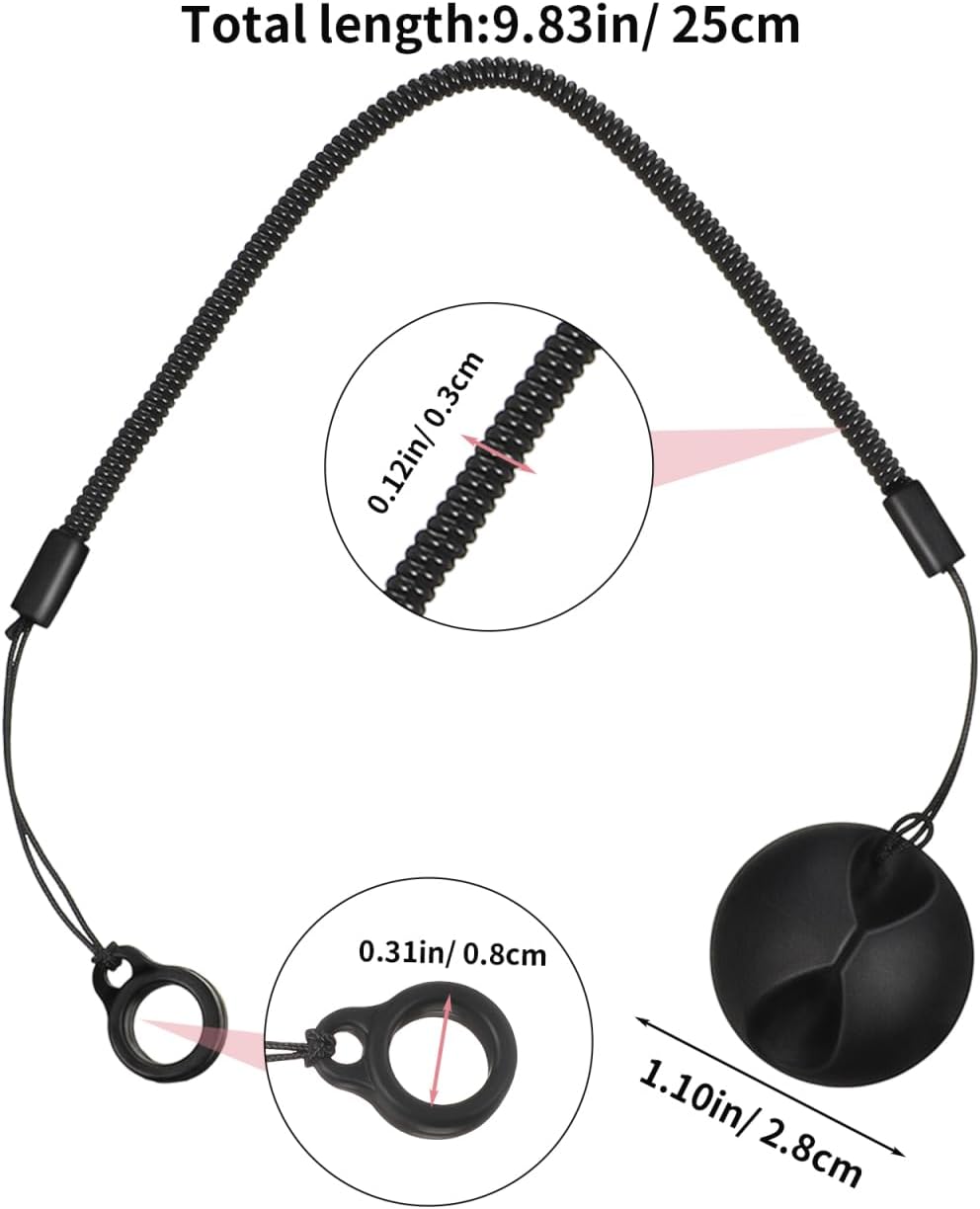 TOYANDONA 2pcs Pen Lanyards - Elastic Lanyard Tether with Silicone Ring and Holder Retractable Stylus Tether Leash Pen Strap for School Office Supplies Desk Clipboards Tablets