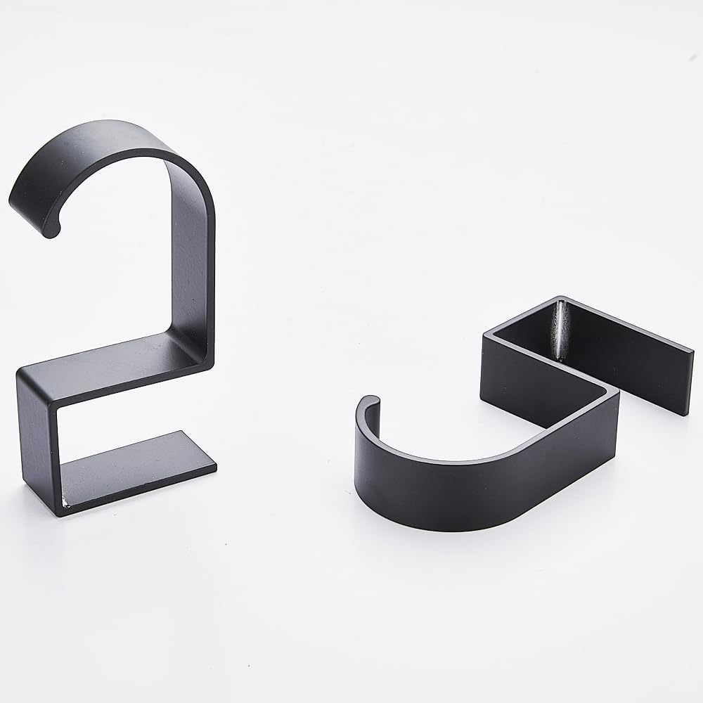 4Pcs Students' Desk Hook Nail Free Clamp-On Under Desk Schoolbag Hook Women's Bag Handbag Headphone Hanger Backpack Hook and Purse Holder - Suitable for under 3cm/1.18 inch Thick Plate（2Gray+2Black)