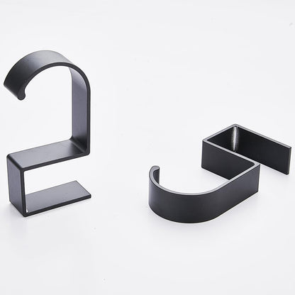 4Pcs Students' Desk Hook Nail Free Clamp-On Under Desk Schoolbag Hook Women's Bag Handbag Headphone Hanger Backpack Hook and Purse Holder - Suitable for under 3cm/1.18 inch Thick Plate（2Gray+2Black)