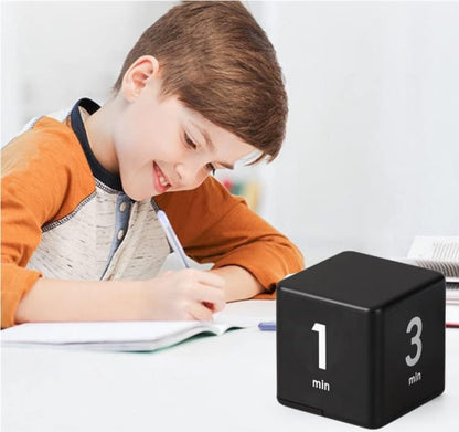 Feilifan Cube Timer, Productivity Cube Flip Timer for Kitchen Studying Workout Classroom Kids ADHD 15-20-30-60 Minute Preset, White