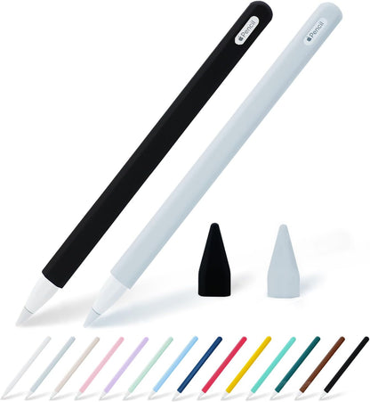 KELIFANG Silicone Case for Apple Pencil Pro 2024 & Apple Pencil 2nd Generation, Cute Pink Protective Skin Sleeve Cover Holder Grip and Tip Cap Accessories Compatible with iPad Pro 11 12.9 13 Inch