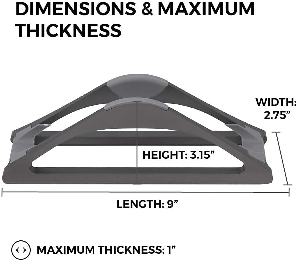 HumanCentric Vertical Laptop Stand for Desks in Matte Black, Upright Adjustable Holder to Dock Apple MacBook Stand, and Other Laptops to Organize Work & Home Office, Automatic Grip
