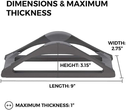 HumanCentric Vertical Laptop Stand for Desks in Matte Black, Upright Adjustable Holder to Dock Apple MacBook Stand, and Other Laptops to Organize Work & Home Office, Automatic Grip