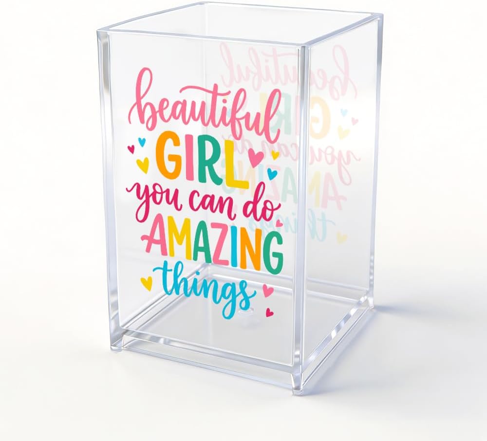 The Makeup Artist Acrylic Cosmetic Pencil Pen Holder, Funny Vanity Accessories for Girls, Makeup Brushes Holder for Beauty Specialist Esthetician, Make Up Artist MUA Appreciation Gifts