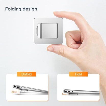 OATSBASF Mini Laptop Stand, Retractable Computer Stand, Portable Notebook Holder, Foldable Invisible Design Cooling Office Universal Non Slip, for MacBook Pro Air iPad Pro Air Surface Tablets (Silver)
