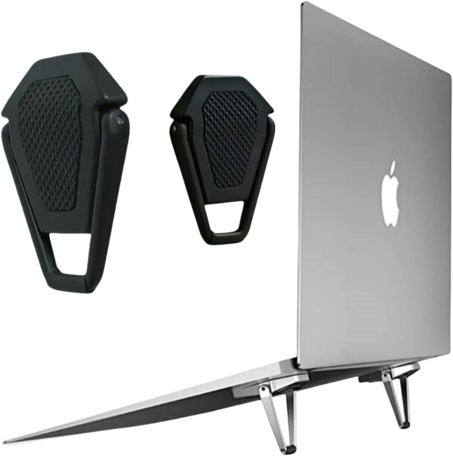 Portable Invisible Laptop Stand - 2PCS Zinc Alloy Laptop Mini Stand Heat Dissipation Pad, Laptop Lifter for 12-20 Inch Laptops (Black)