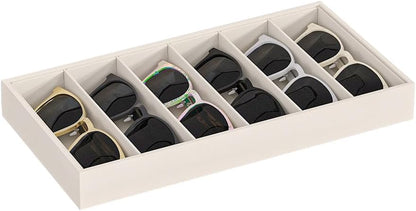 Sunglass Organizer Tray,Eyeglass Storage for Multiple Glasses,Jewelry and Sunglasses Drawer Organizer (Beige 2)