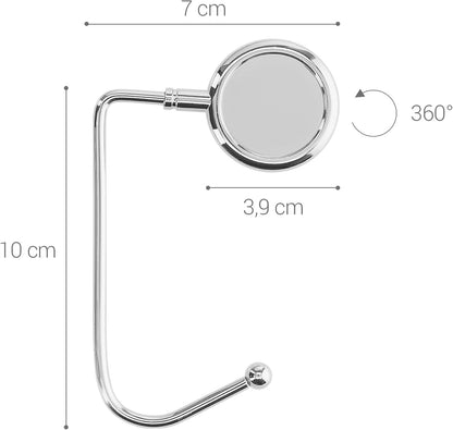 kwmobile Purse Hook for Table - Set of 2 Purse Holder - Handbag Hanger - Portable Bag Holder - Bag Hooks for Desk - Table Hook Gold
