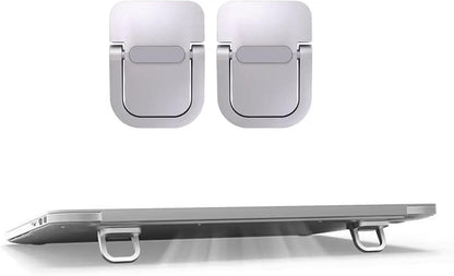 Mjaie 2Pieces Laptops Stand Invisible Computer Stand Foldable Portable Ventilated Desktop Laptops Bracket Keyboards Stand Triangular Support Angle, Silver