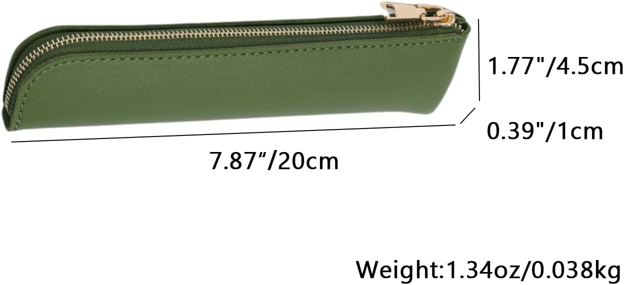Canvas Pencil Case Small Pencil Pouch Slim Lightweight Pen Case Holder Cute Zipper Bag for School Office
