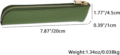 Canvas Pencil Case Small Pencil Pouch Slim Lightweight Pen Case Holder Cute Zipper Bag for School Office
