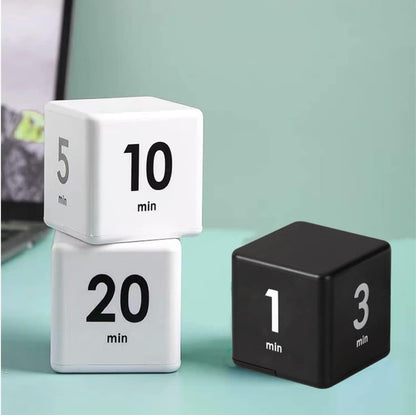 Feilifan Cube Timer, Productivity Cube Flip Timer for Kitchen Studying Workout Classroom Kids ADHD 15-20-30-60 Minute Preset, White
