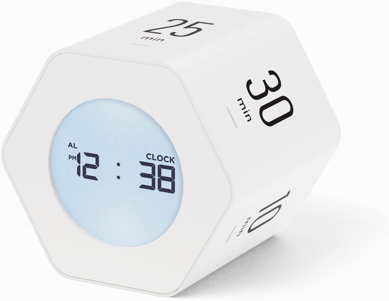 Mooas Multi-Hexagon Clock Cube, Digital Clock, Pomodoro Timer with Backlight 12/24H Count up & Countdown, Flip Timer, Various Time Presets - Ideal for Classroom, Gym, Office (Yellow)