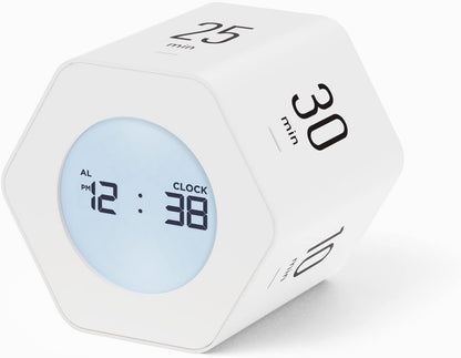 Mooas Multi-Hexagon Clock Cube, Digital Clock, Pomodoro Timer with Backlight 12/24H Count up & Countdown, Flip Timer, Various Time Presets - Ideal for Classroom, Gym, Office (Yellow)