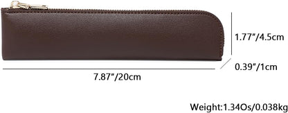 Canvas Pencil Case Small Pencil Pouch Slim Lightweight Pen Case Holder Cute Zipper Bag for School Office
