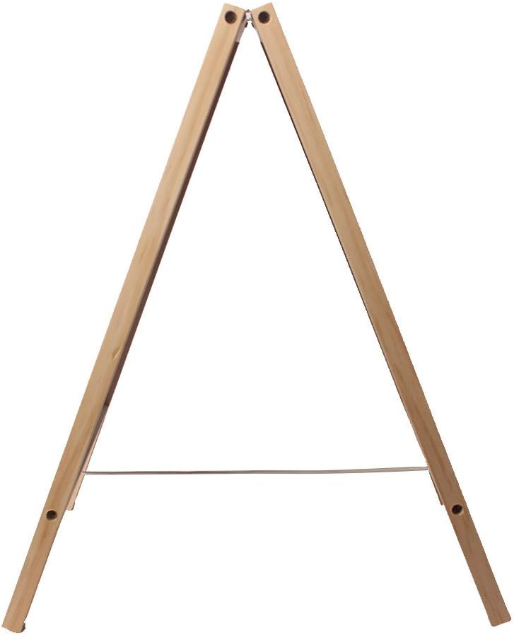 Wooden Freestanding A Frame Non Magnetic Chalkboard and Magnetic Dry Erase White Board Display Sign, Double Sided Tabletop Message Board for Home, Office and Counter