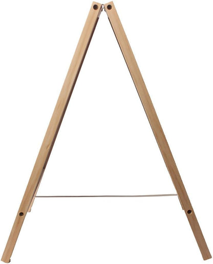 Wooden Freestanding A Frame Non Magnetic Chalkboard and Magnetic Dry Erase White Board Display Sign, Double Sided Tabletop Message Board for Home, Office and Counter