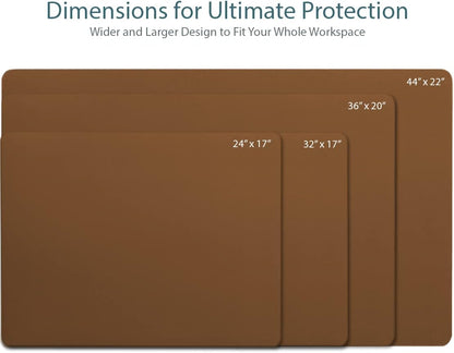 Leather Desk Pad 36" x 20", Vine Creations Office Desk Mat Waterproof Black - Premium Quality - Smooth Mouse Writing Surface - Maximum Protection Dual-Sided Pu Leather Blotter for Desk Office/Home