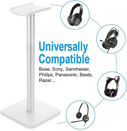 Headphone Stand, Universal Aluminum Metal Holder for AirPods Max, HyperX Cloud II, Xbox One, Turtle Beach, Sennheiser, Sony, Bose, Beats PC Gaming Headset Display & Bluetooth Headphones (Black)